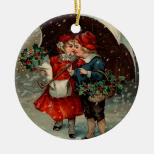 Weihnachtsverzierung, Vintage Ellen Clapsaddle Keramikornament