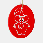 Weihnachtsverzierungen: Roter Elefant Keramikornament (Rechts)