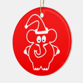 Weihnachtsverzierungen: Roter Elefant Keramikornament (Links)