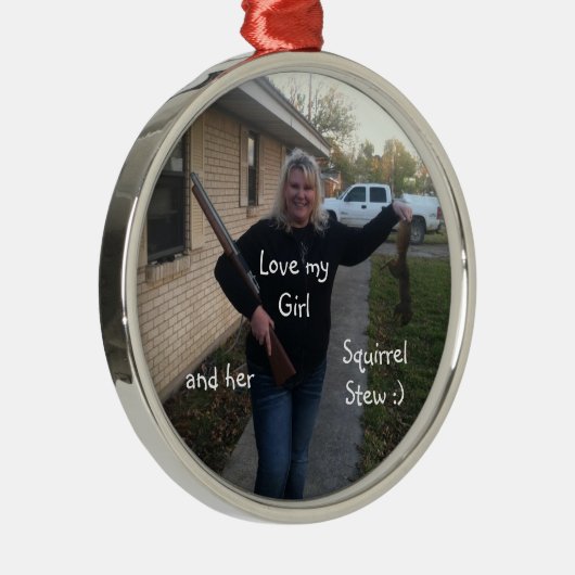 Weihnachtsverzierungs-Eichhörnchen-Eintopfgericht Silbernes Ornament (Rechts)