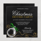 Weihnachtsverzierungs-Grün-Bogen-Abendessen-Party Einladung (Vorne/Hinten)