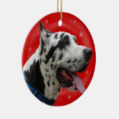 WEIHNACHTSverzierungs-HARLEKIN-DEUTSCHE DOGGE Keramikornament (Rechts)