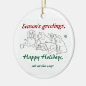 Weihnachtsverzierungs-Hundesatz Keramik Ornament (Links)