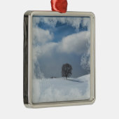 Weihnachtsverzierungs-Winter-Einsamkeit Silbernes Ornament (Rechts)