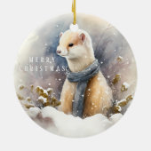Weihnachtsvibes - Wasserfarben-Donkey und Ermine - Keramik Ornament (Hinten)