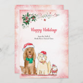 Weihnachtsvieh Tierausweis Feiertagskarte (Vorne/Hinten)