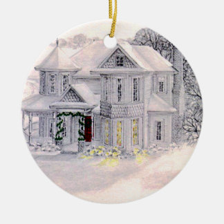 Weihnachtsviktorianische Haus-Verzierung Keramikornament