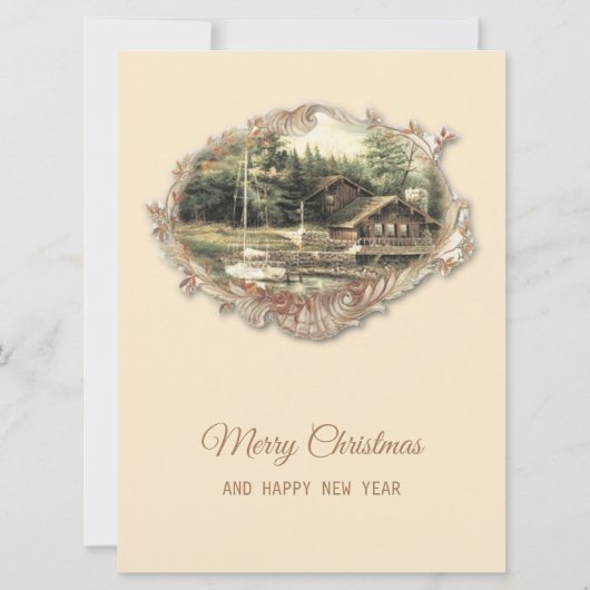 WeihnachtsVintag Feiertagskarte (Vorderseite)