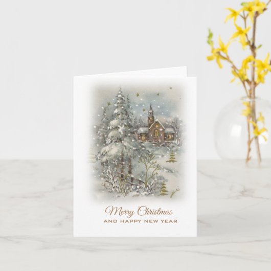 WeihnachtsVintag Karte (Gelbe Blume)