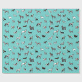 WeihnachtsVintage Hunde Geschenkpapier (Flach)