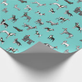WeihnachtsVintage Hunde Geschenkpapier (Ecke)