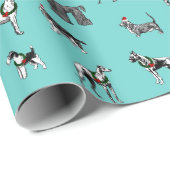 WeihnachtsVintage Hunde Geschenkpapier (Rolleneckpunkt)