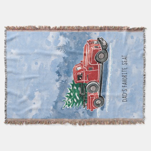 WeihnachtsVintage LKW-Szene Decke (Vorderseite)