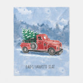 WeihnachtsVintage LKW-Szene Fleecedecke (Vorderseite)