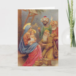 WeihnachtsVintage Nativity-Jesus-Illustration Feiertagskarte
