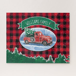 WeihnachtsVintager LKW addieren Namen Puzzle