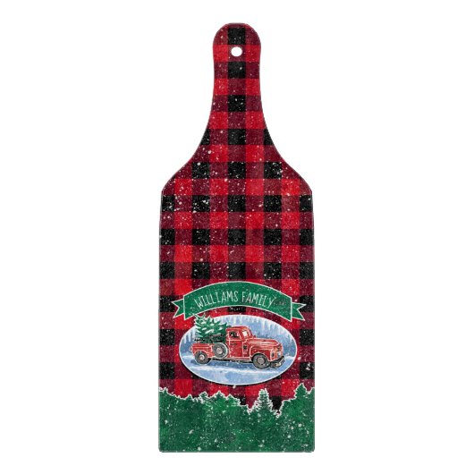 WeihnachtsVintager LKW addieren Namens4,75" x Schneidebrett (Vorderseite)