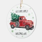 WeihnachtsVintager LKW mit Keramik Ornament (Links)