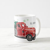 WeihnachtsVintager LKW mit Schneeflocken Kaffeetasse (VorderseiteRechts)