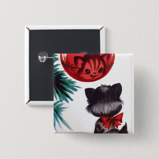 WeihnachtsVintager retro Button (Vorne & Hinten)