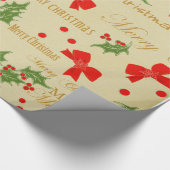 WeihnachtsVintages Geschenk-Verpackungspapier Geschenkpapier (Ecke)