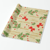 WeihnachtsVintages Geschenk-Verpackungspapier Geschenkpapier (Ungerollt)