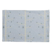 Weihnachtsvögel auf dem Waldbaum im Winter Kissenbezug (Rückseite)