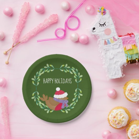 Weihnachtsvogel auf einer Papiertafel Pappteller (Party)