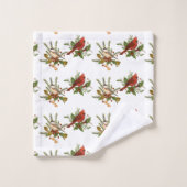 Weihnachtsvögel Badhandtuch Set (Waschlappen)