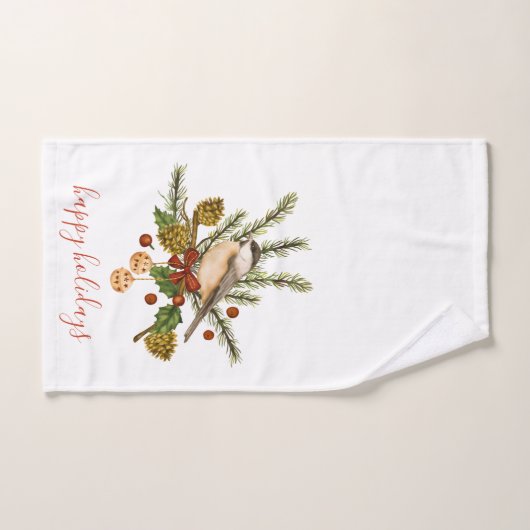 Weihnachtsvögel Badhandtuch Set (Handtuch)