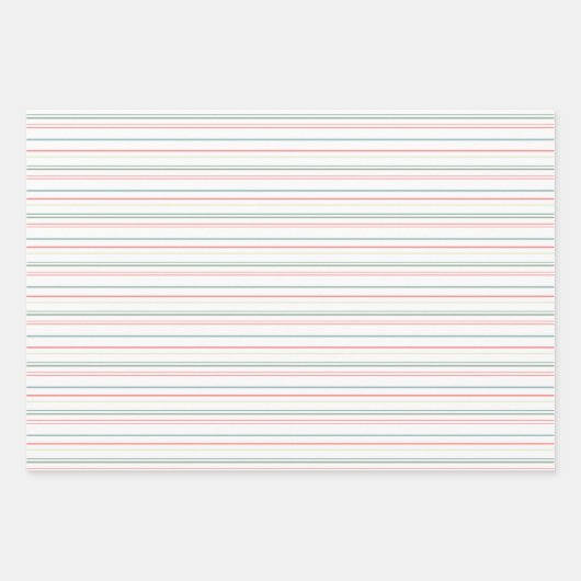 Weihnachtsvögel, Cookies, Poinsettias und Streifen Geschenkpapier Set (Vorderseite 3)