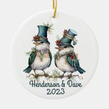 Weihnachtsvögel Couple Green
