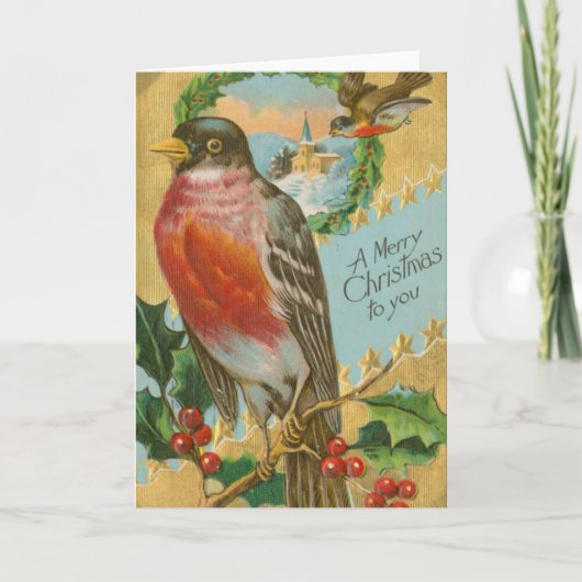 Weihnachtsvögel Feiertagskarte (Vorderseite)