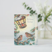 Weihnachtsvögel Feiertagspostkarte (Stehend Vorderseite)