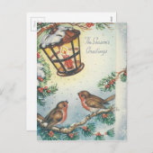 Weihnachtsvögel Feiertagspostkarte (Vorne/Hinten)