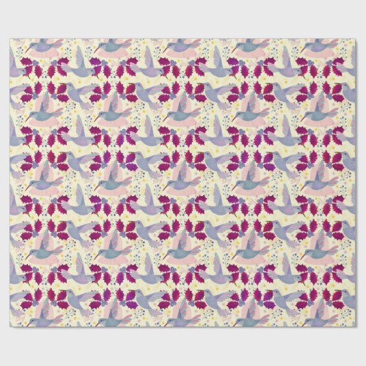 Weihnachtsvögel Geschenkpapier (Flach)