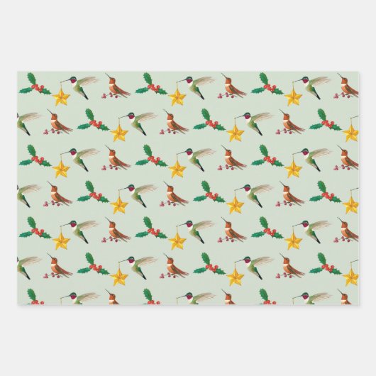 Weihnachtsvögel Geschenkpapier Set (Vorderseite 3)