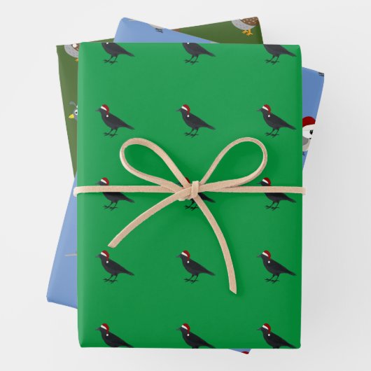 Weihnachtsvögel Geschenkpapier Set (Beispiel)