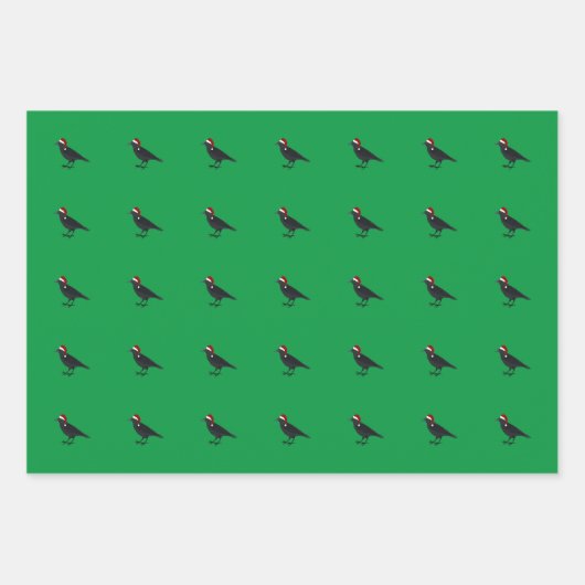 Weihnachtsvögel Geschenkpapier Set (Vorderseite)