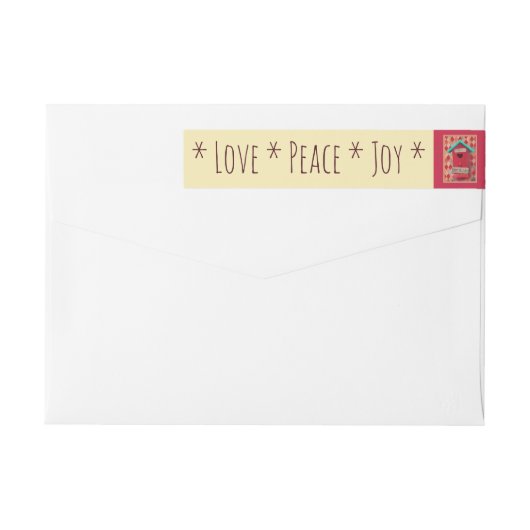 Weihnachtsvogel-Haus-Verpackung um Aufkleber (Rückseite)