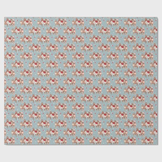 Weihnachtsvögel im Hintergrund Geschenkpapier (Flach)