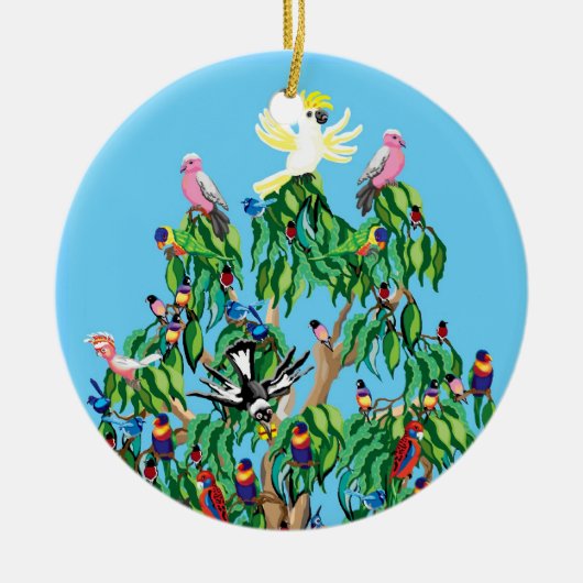Weihnachtsvögel in Australien Keramikornament (Vorne)