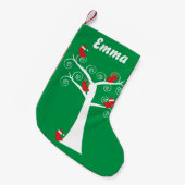 Weihnachtsvögel in einem Baum Kleiner Weihnachtsstrumpf (Vorderansicht (hängend))