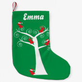 Weihnachtsvögel in einem Baum Kleiner Weihnachtsstrumpf (Vorderseite)