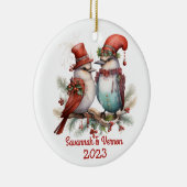 Weihnachtsvögel Keramik Ornament (Rechts)