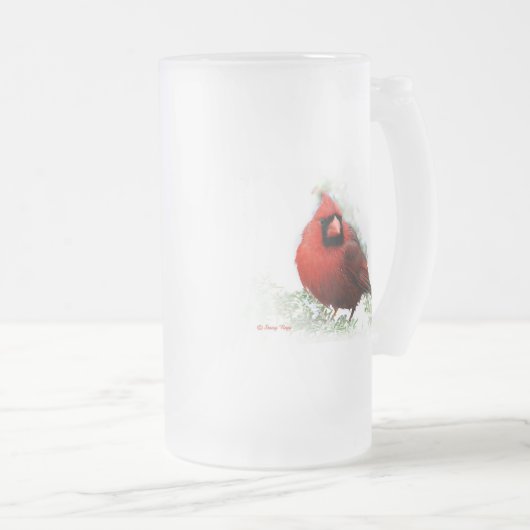 Weihnachtsvogel Mattglas Bierglas (VorderseiteRechts)