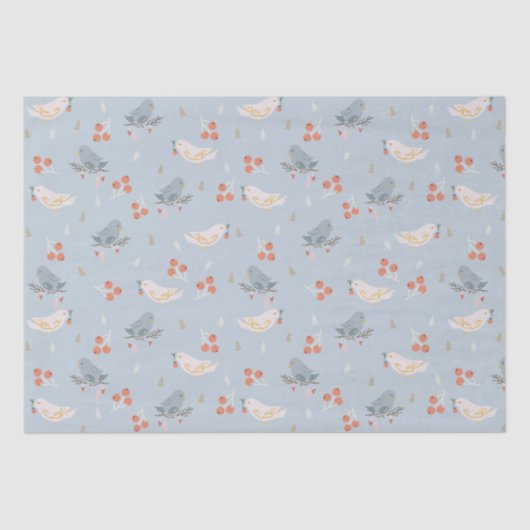 Weihnachtsvögel Nahtloses Muster Seidenpapier (Vorderseite)