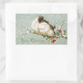 Weihnachtsvögel Rechteckiger Aufkleber (Tasche)