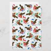 Weihnachtsvogel Santa Briefpapier (Vorne/Hinten)