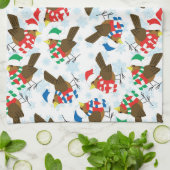 Weihnachtsvogel Santa Geschirrtuch (Gefaltet)